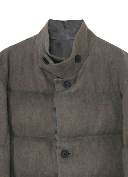 SILK LINEN INKED HORIZONTAL PADDED STAND JACKET