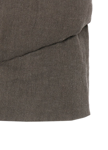 SILK LINEN 3BUTTONS DIAGONAL PADDED LONG JACKET