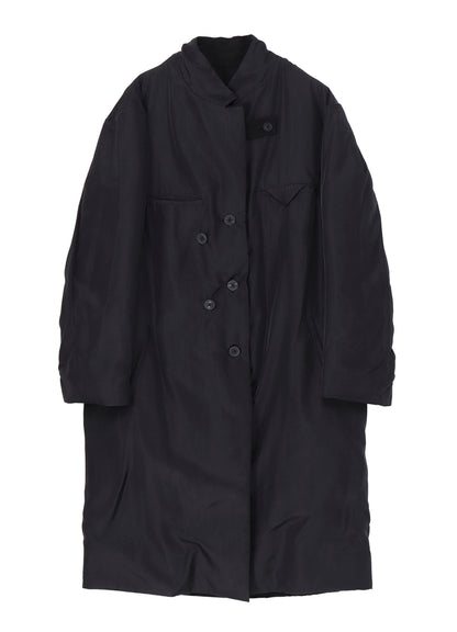 SILK DENIM 3BUTTONS DIAGONAL PADDED LONG JACKET