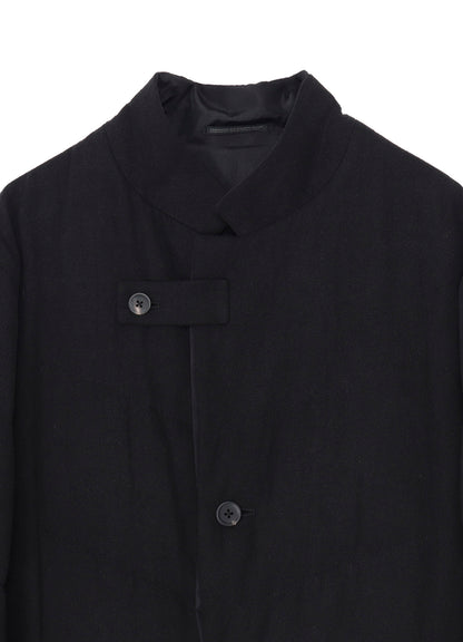 SILK DENIM 3BUTTONS DIAGONAL PADDED LONG JACKET