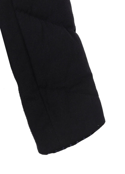 SILK DENIM 3BUTTONS DIAGONAL PADDED LONG JACKET