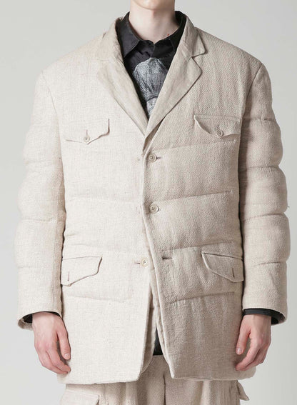 SILK LINEN TWEED JACKET WITH LINER