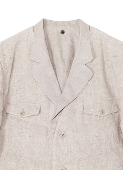 SILK LINEN TWEED JACKET WITH LINER