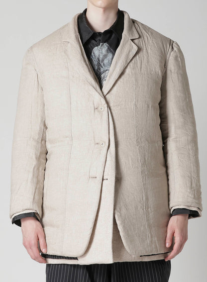 SILK LINEN TWEED JACKET WITH LINER