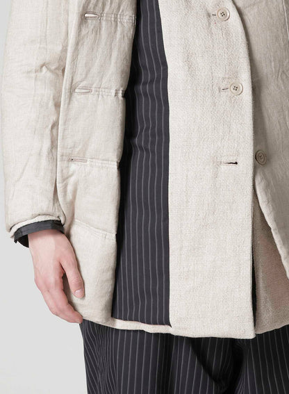 SILK LINEN TWEED JACKET WITH LINER