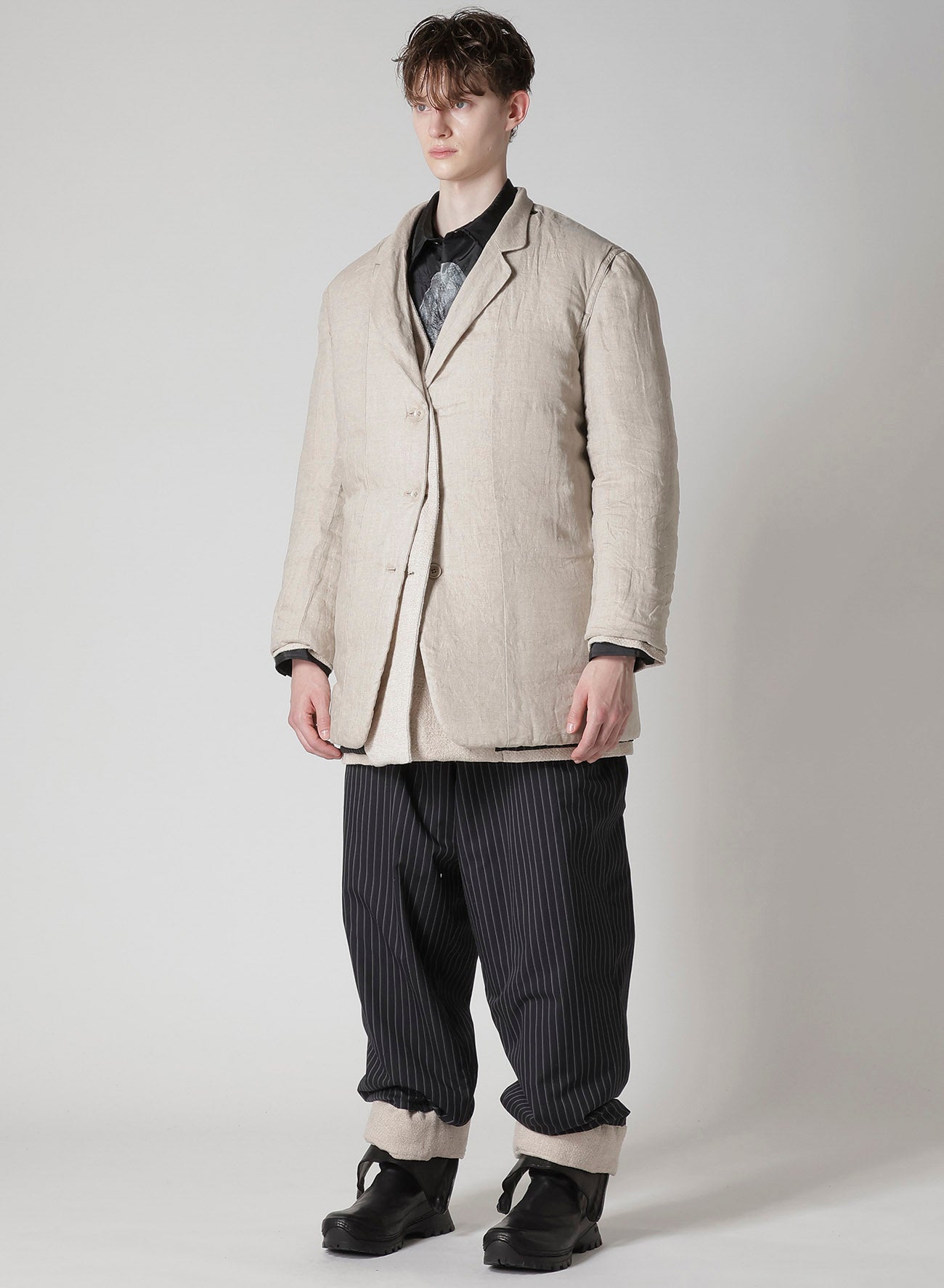 SILK LINEN TWEED JACKET WITH LINER – THE SHOP YOHJI YAMAMOTO