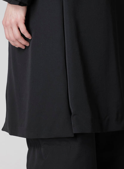 WOOL GABARDINE HORIZONTAL PADDED LONG JACKET