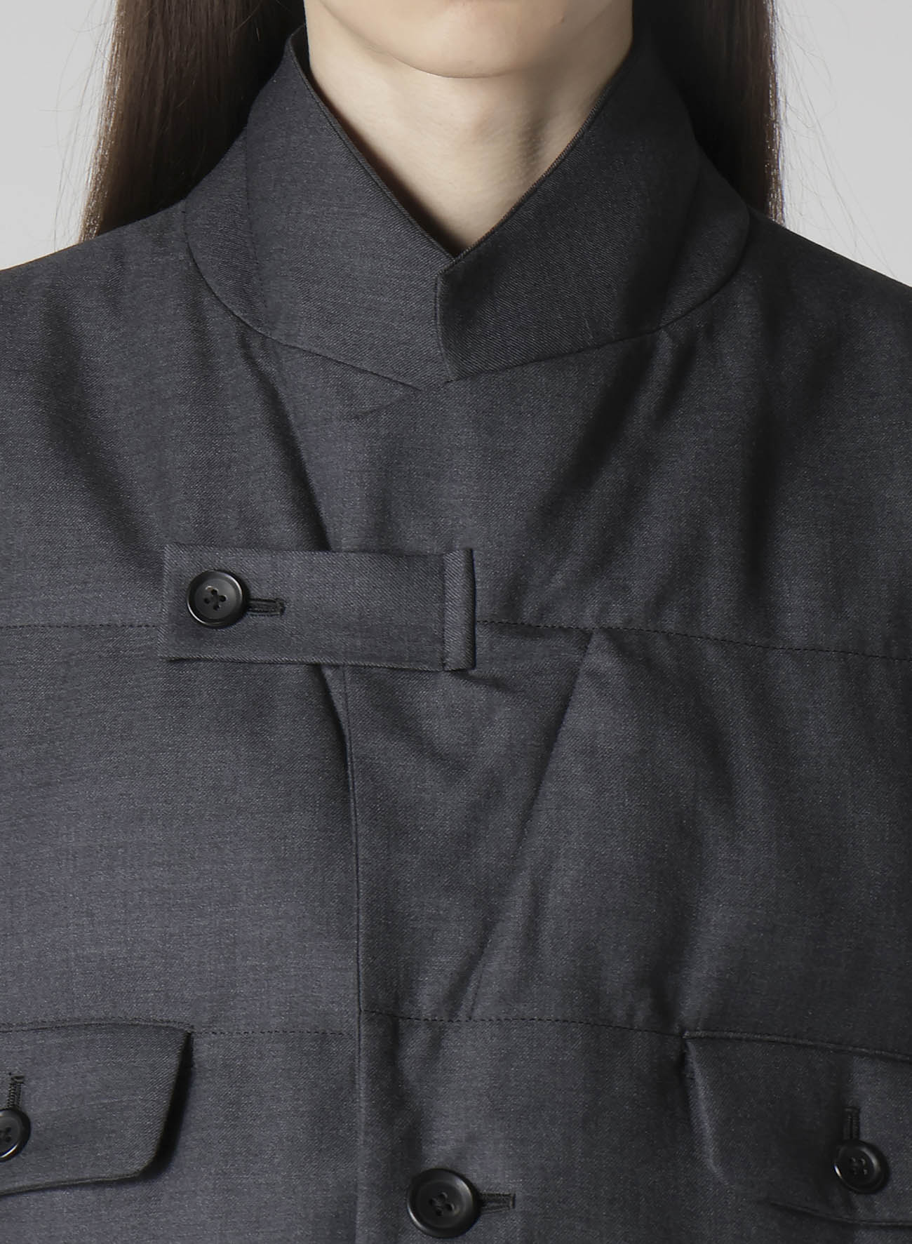 3 BUTTONS HORIZONTAL PADDED JACKET