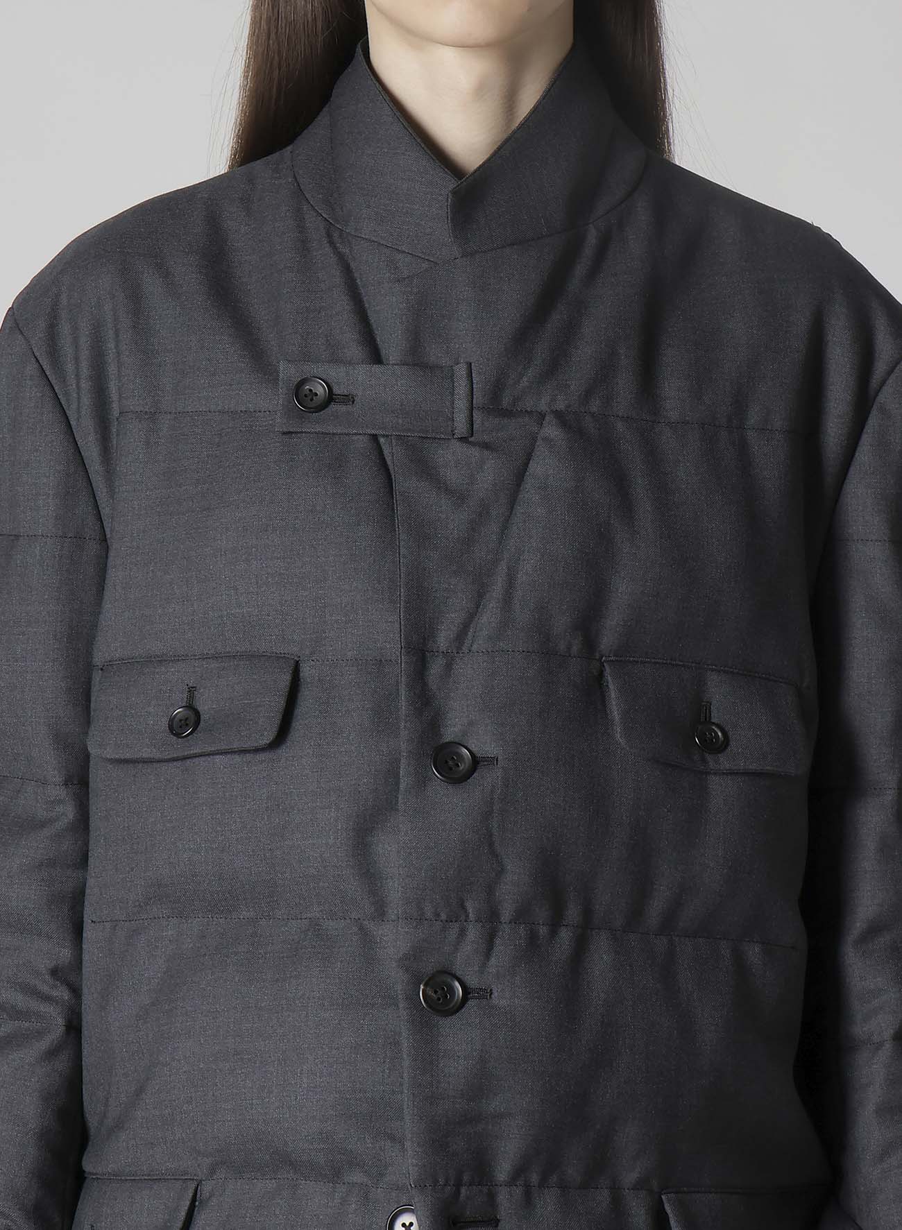 3 BUTTONS HORIZONTAL PADDED JACKET