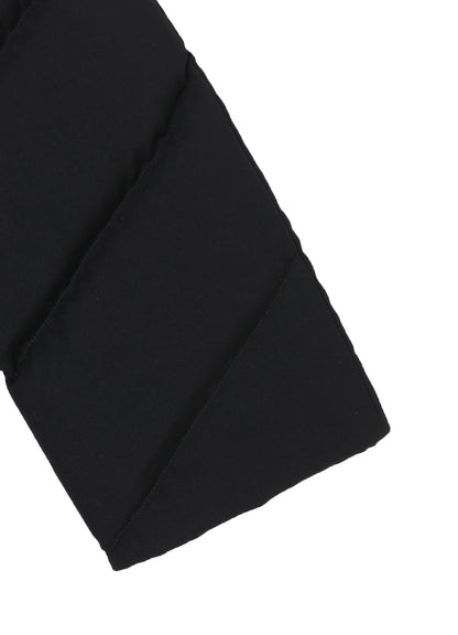 WOOL GABARDINE DIAGONAL PADDED HOODED JACKET
