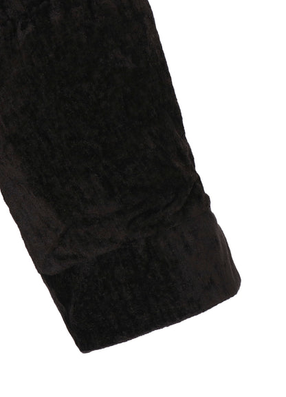 LINEN VELVET HORIZONTAL PADDED LONG JACKET
