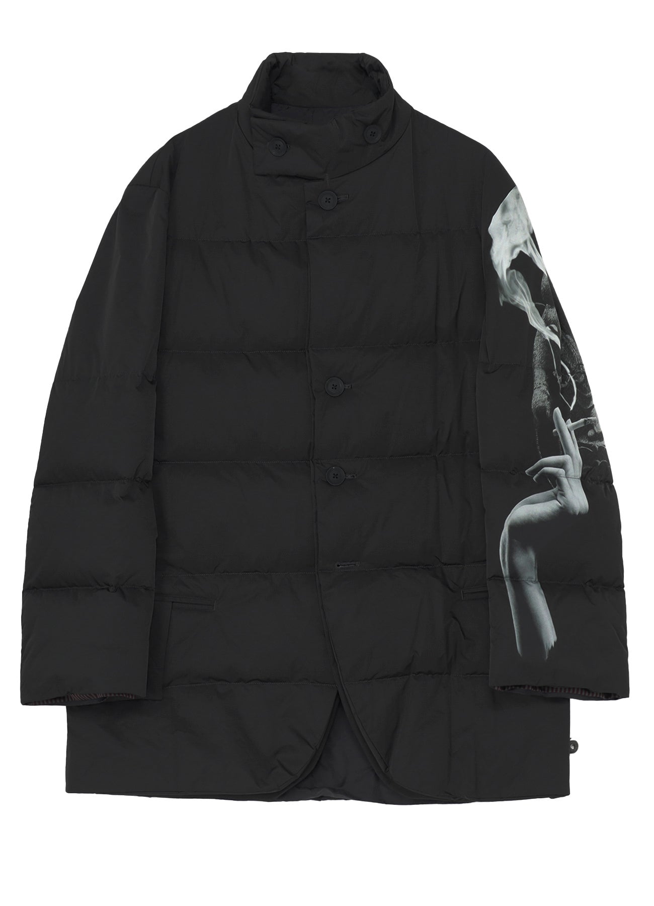 BACK PRINTED HORIZONTAL PADDED STAND JACKET – THE SHOP YOHJI YAMAMOTO