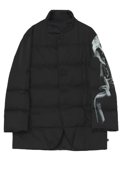 BACK PRINTED HORIZONTAL PADDED STAND JACKET