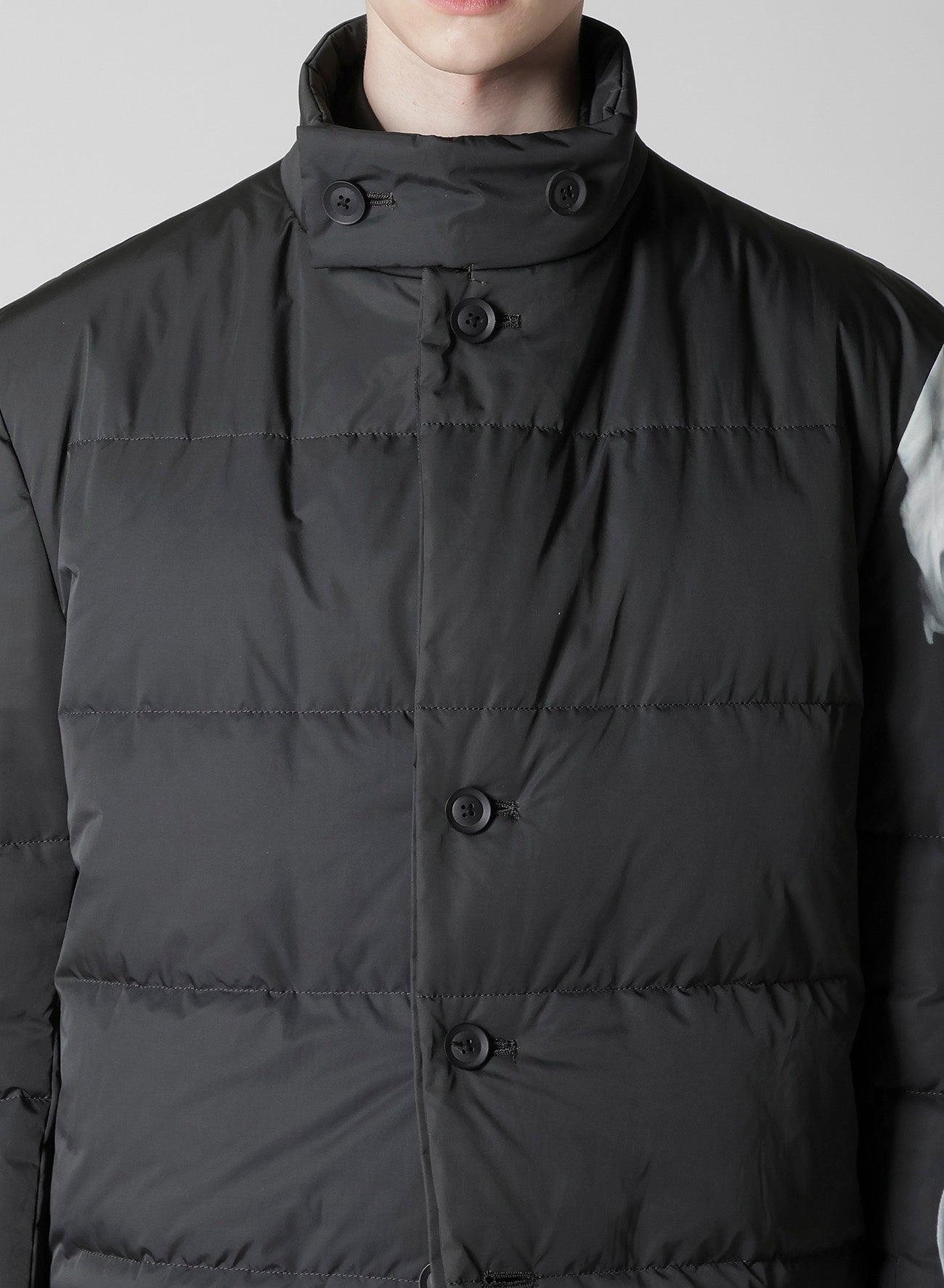 BACK PRINTED HORIZONTAL PADDED STAND JACKET – THE SHOP YOHJI YAMAMOTO