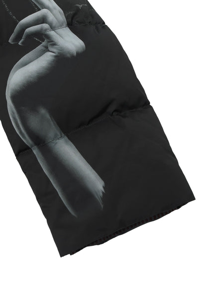 BACK PRINTED HORIZONTAL PADDED STAND JACKET