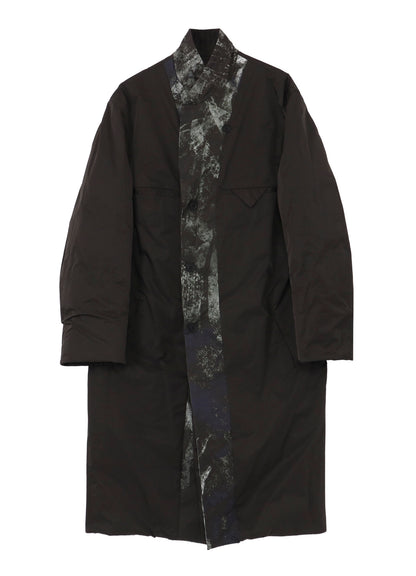 WOMAN PRINTED 3BUTTONS DIAGONAL PADDED LONG JACKET