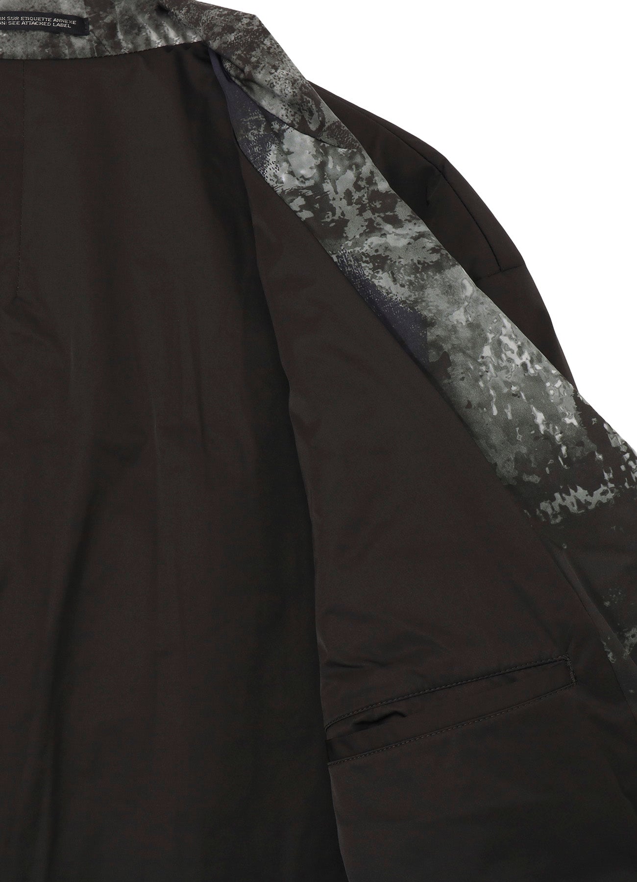 WOMAN PRINTED 3BUTTONS DIAGONAL PADDED LONG JACKET