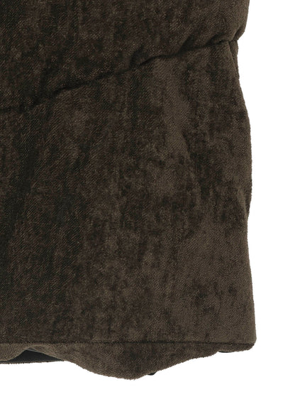 LINEN VELVET 3 BUTTONS DIAGONAL PADDED LONG JACKET
