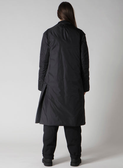 WOOL GABARDINE 3BUTTONS DIAGONAL PADDED LONG JACKET