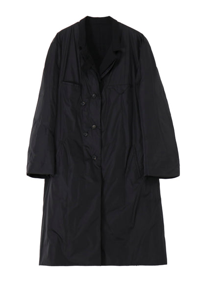 WOOL GABARDINE 3BUTTONS DIAGONAL PADDED LONG JACKET