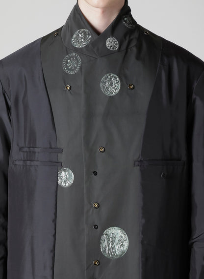 NUDE AND BUTTON PRINTED REVERSIBLE JACKET