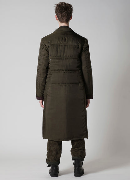 KHAKI CU TWILL 2 BUTTONS PADDED LONG JACKET