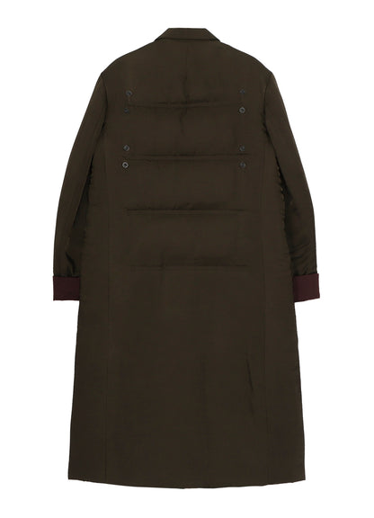 KHAKI CU TWILL 2 BUTTONS PADDED LONG JACKET