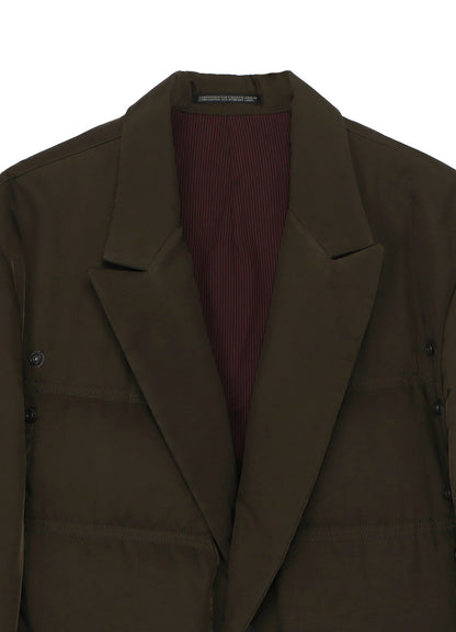 KHAKI CU TWILL 2 BUTTONS PADDED LONG JACKET