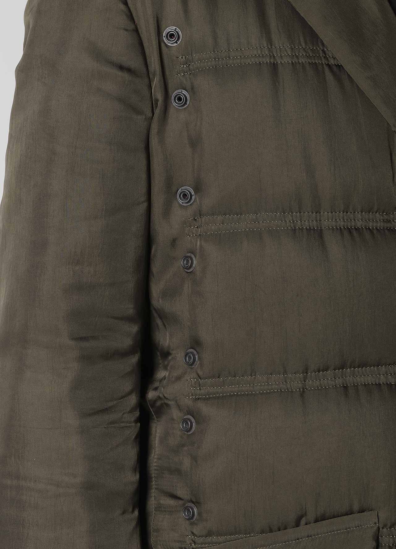 KHAKI CU TWILL 2 BUTTONS PADDED LONG JACKET