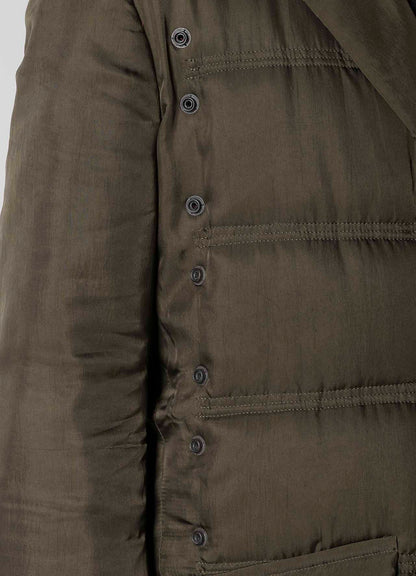 KHAKI CU TWILL 2 BUTTONS PADDED LONG JACKET