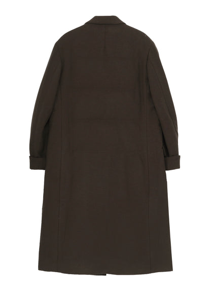 FLANNEL KHAKI 2BUTTONS PADDED LONG JACKET