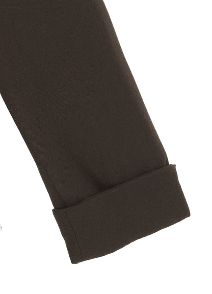 FLANNEL KHAKI 2BUTTONS PADDED LONG JACKET