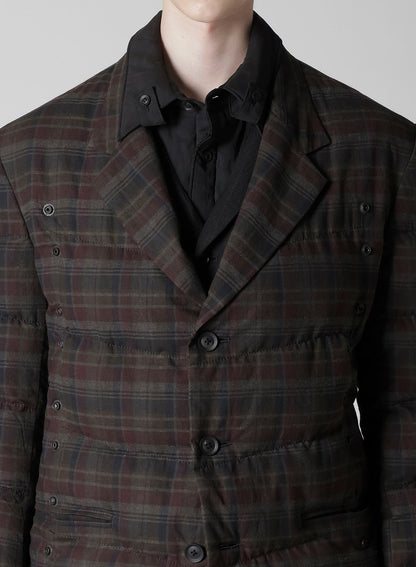 MADRAS INK 3 BUTTONS DIAGONAL PADDED JACKET