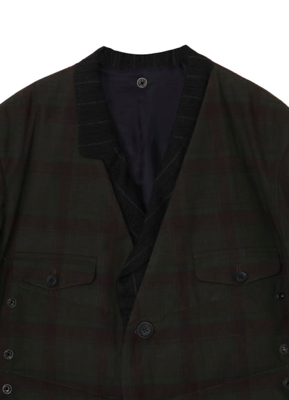 MADRAS INK 3 BUTTONS JACKET WITH LINER