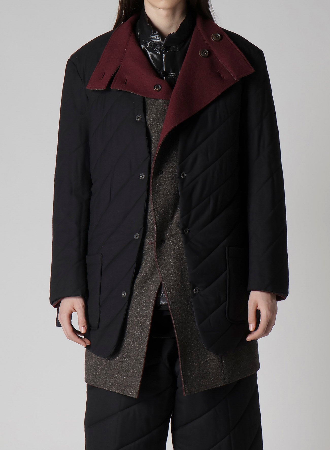 DARK RED REVERSIBLE JACKET WITH LINER