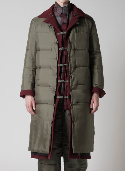 BURGUNDY WOOL BELT JACKET WITH LINER