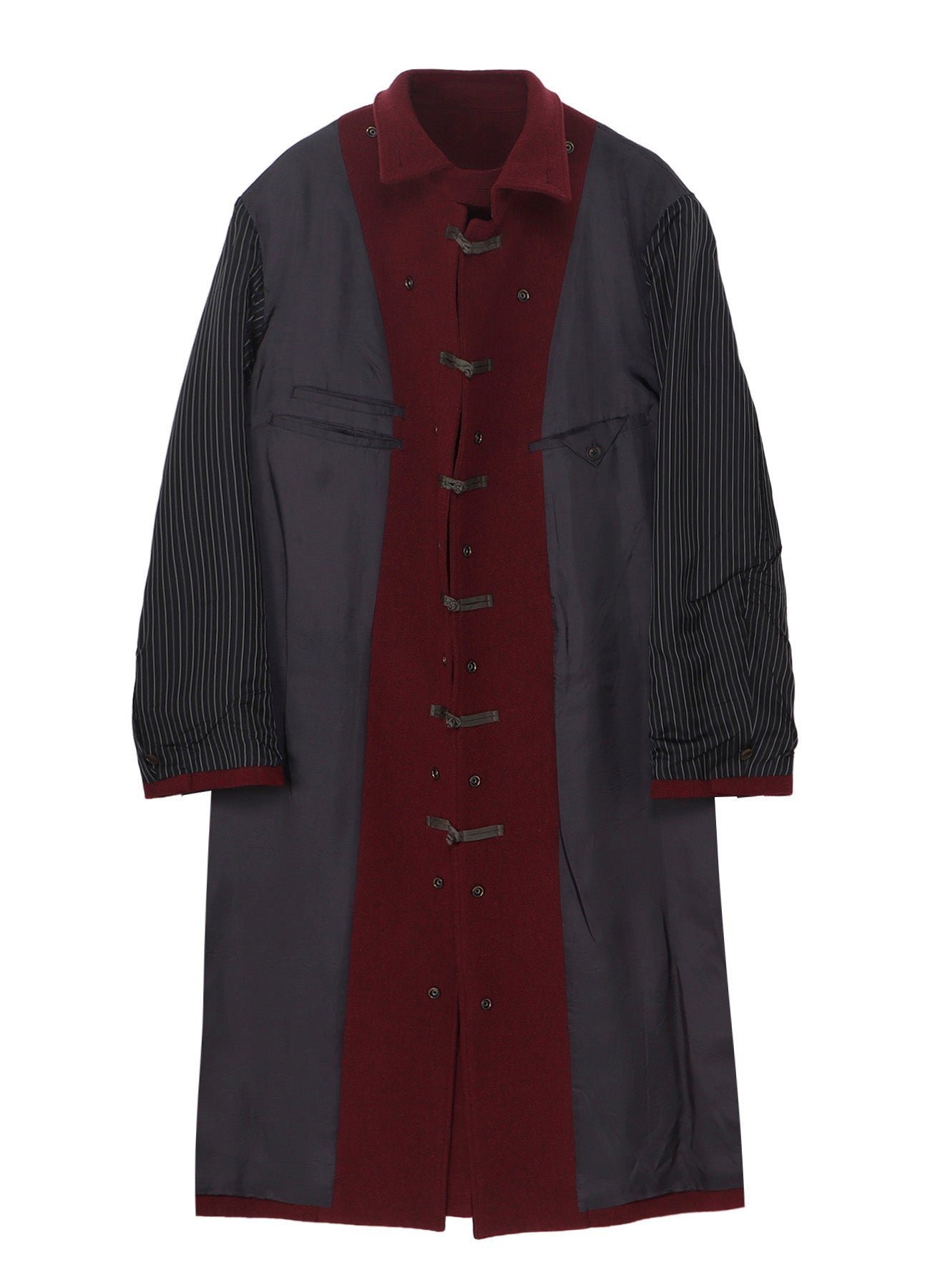BURGUNDY WOOL BELT JACKET WITH LINER
