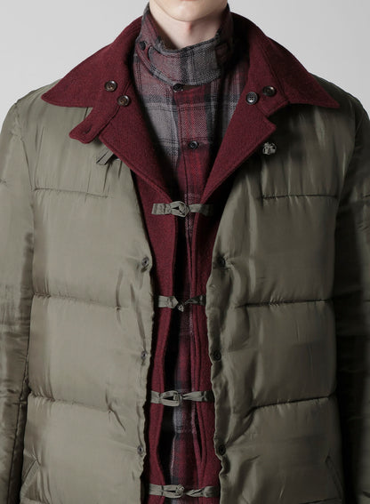 BURGUNDY WOOL BELT JACKET WITH LINER