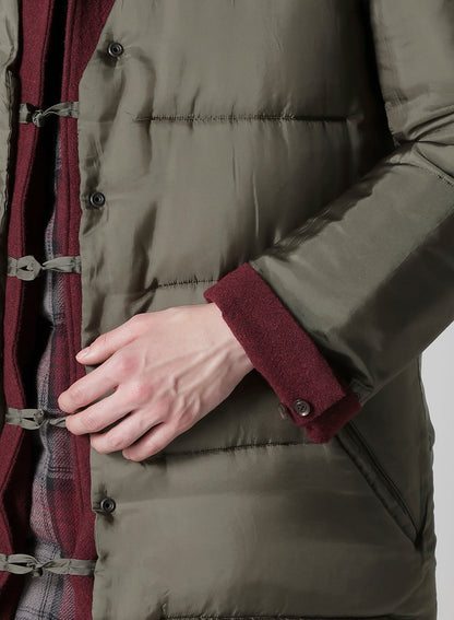 BURGUNDY WOOL BELT JACKET WITH LINER