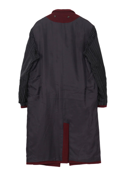 BURGUNDY WOOL BELT JACKET WITH LINER