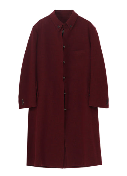 BURGUNDY WOOL BELT JACKET WITH LINER