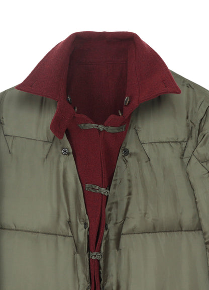 BURGUNDY WOOL BELT JACKET WITH LINER