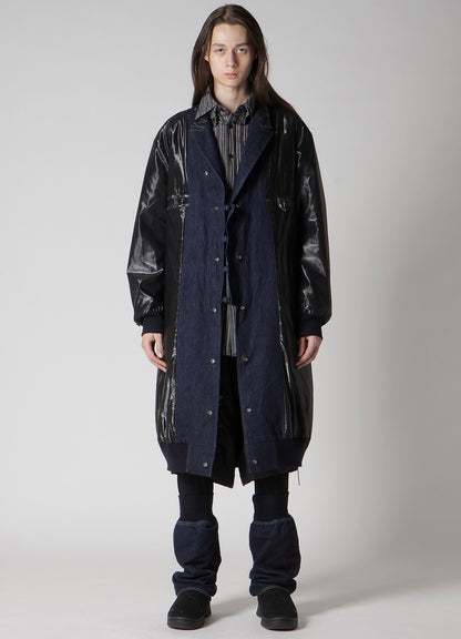 6OZ DENIM MAGIC WASH RIB COMBINATION PEAKED JACKET