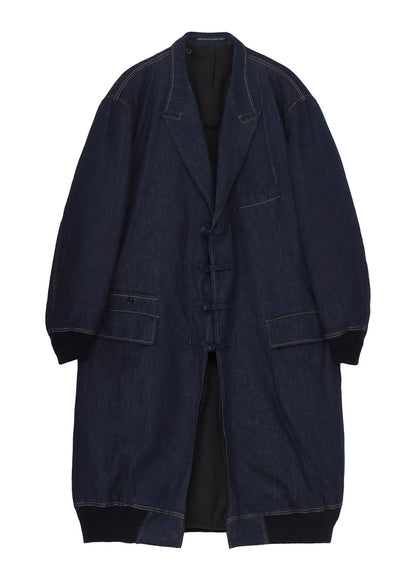 6OZ DENIM MAGIC WASH RIB COMBINATION PEAKED JACKET