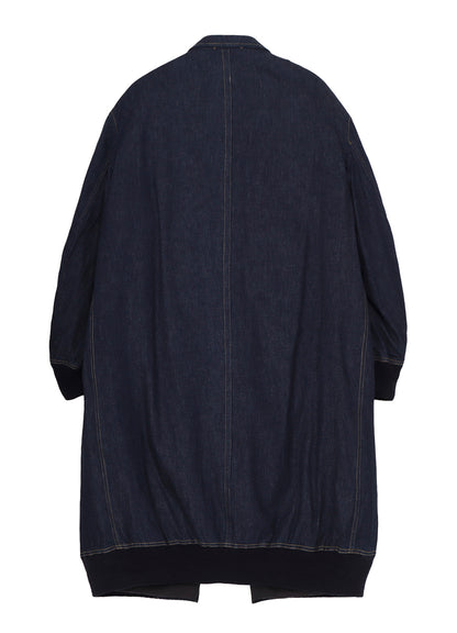 6OZ DENIM MAGIC WASH RIB COMBINATION PEAKED JACKET