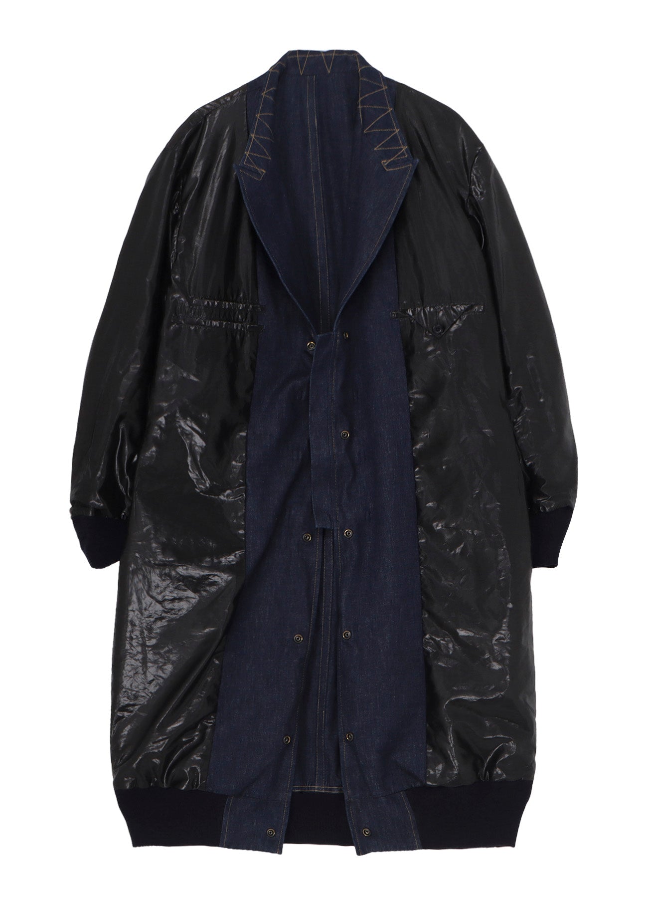 6OZ DENIM MAGIC WASH RIB COMBINATION PEAKED JACKET