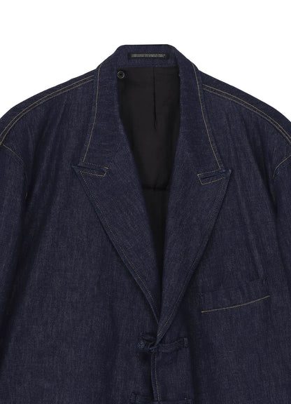 6OZ DENIM MAGIC WASH RIB COMBINATION PEAKED JACKET