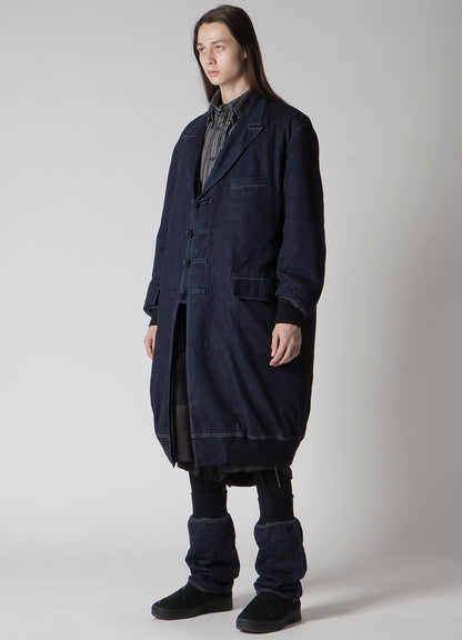 6OZ DENIM MAGIC WASH RIB COMBINATION PEAKED JACKET