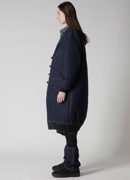 6OZ DENIM MAGIC WASH RIB COMBINATION PEAKED JACKET