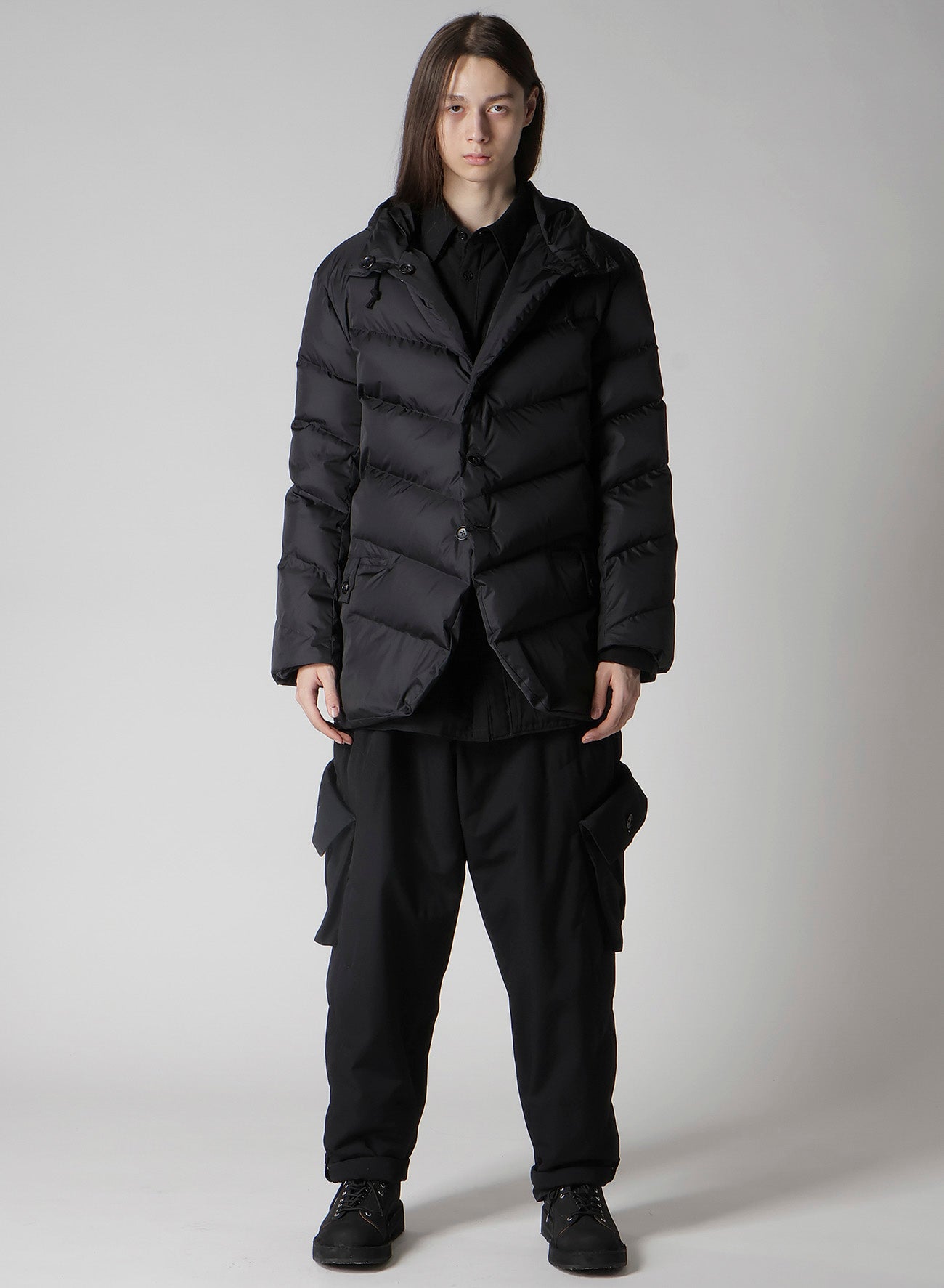 NYLON TAFFETA DIAGONAL DOWN JACKET